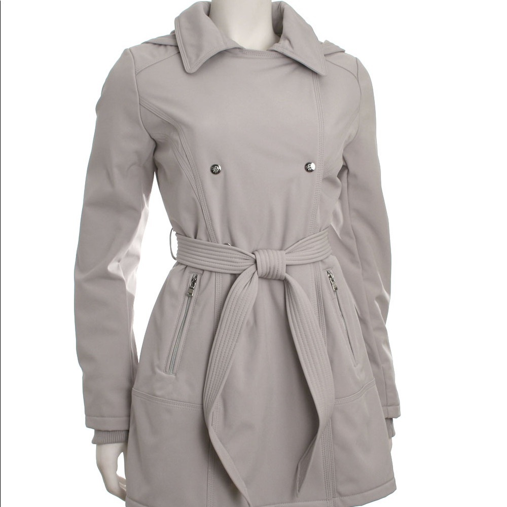 Jessica Simpson Double Breasted Soft Shell Trench